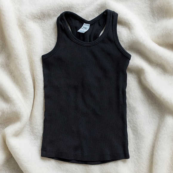 Zara kids 3-4 years ribbed tank top in black - Picture 1 of 4